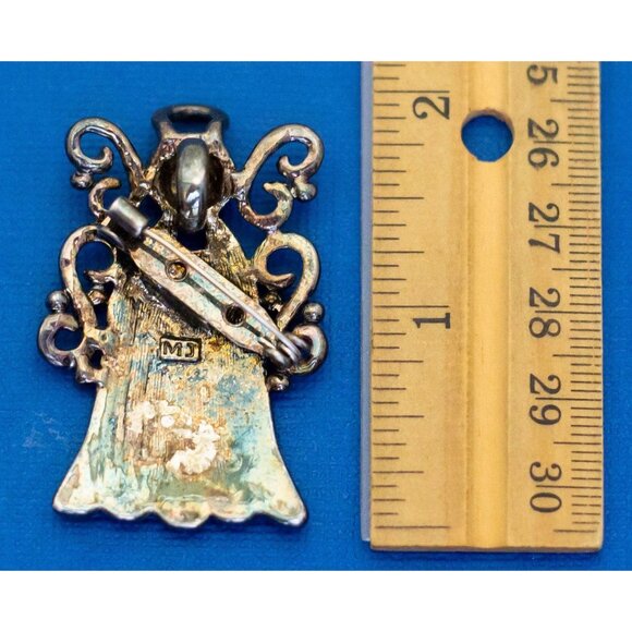 Vintage Angel Silhouette Angelic Celtic Church Abstract Brooch - D2 - Picture 2 of 2